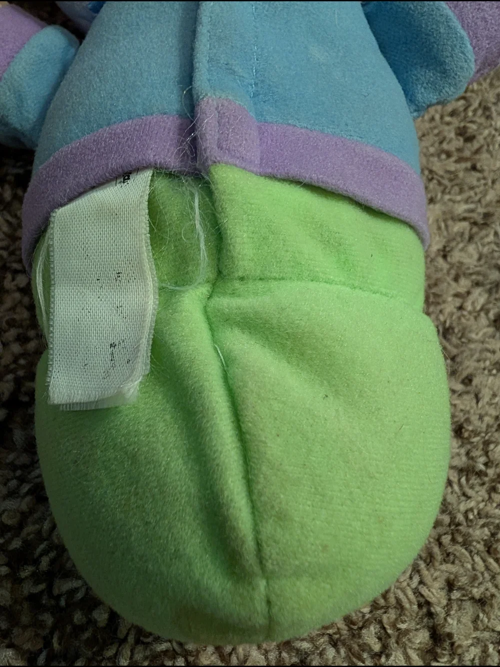 Vintage Playakool Pink and Blue Gloworm Dolls - Set of 2